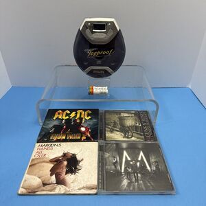 Philips Jogproof Portable CD Player 45 ESP Model AX5011/17 Tested + 4 Rock CDs